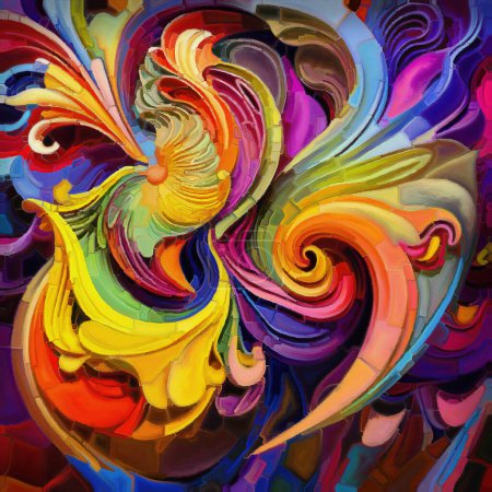 Color Forms Serie. Hintergrund aus künstlerischer Wiedergabe von Farbformen zum Thema Kreativität, Fantasie, Kunst und Design.
