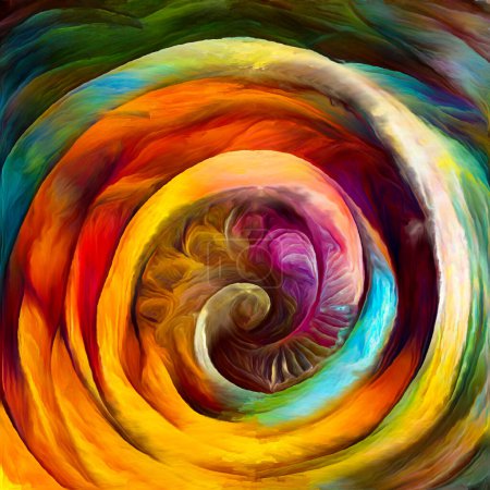 Foto de Dream of Nautilus series. Arrangement of spiral structures, shell patterns, colors and abstract elements on the subject of sea life, nature, creativity, art and design. - Imagen libre de derechos