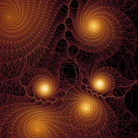 Quantum Dynamics series. Arrangement of swirling, twisting, interacting wave pattern on the subject of education, research and modern science.