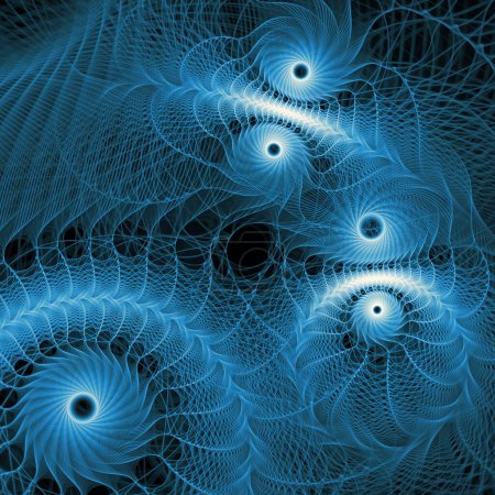 Foto de Quantum Dynamics series. Fondo abstracto hecho de patrón de ondas de frecuencia oscilantes sobre el tema de la ciencia popular, la educación y la investigación. - Imagen libre de derechos