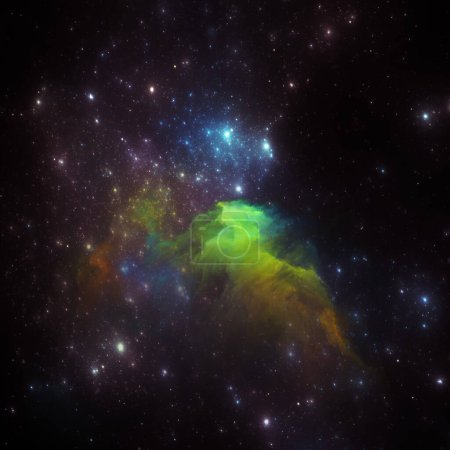 Foto de Dream Nebulas series. Disposición creativa de estrellas fractales y nebulosas pintadas sobre el tema de la ilustración científica, imaginación, arte y diseño. - Imagen libre de derechos
