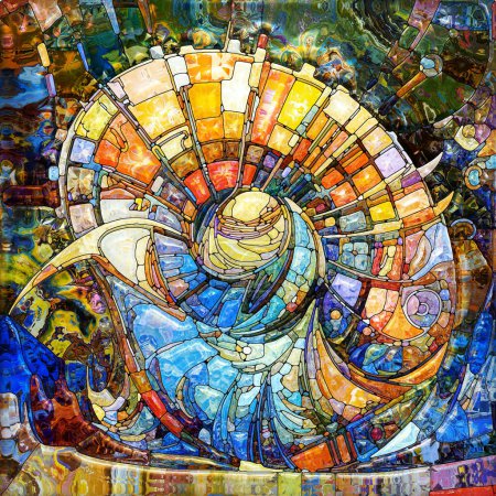 Foto de Serie Cristal Brillante. Interacción del mosaico de colores espectrales sobre el tema de la imaginación, la creatividad, el arte. - Imagen libre de derechos