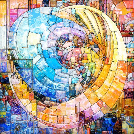 Foto de Serie Cristal Brillante. Abstracción artística de mosaico de colores espectrales sobre el tema de Análisis del Espectro, Art Therapy, Imaginación. - Imagen libre de derechos