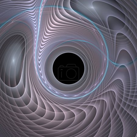 Wave Function series. Composition of swirling, twisting, interacting wave pattern on the subject of popular science, education and research.