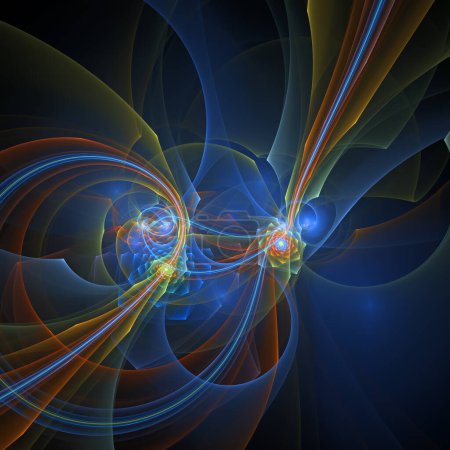 Foto de Quantum Dynamics series. Fondo del patrón de ondas de frecuencia oscilantes sobre el tema de la ciencia moderna y la investigación. - Imagen libre de derechos