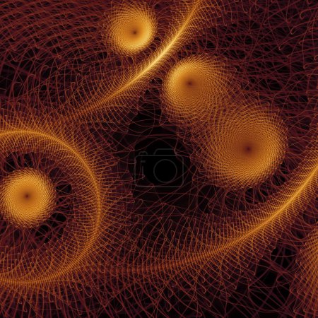 Foto de Quantum Dynamics series. Diseño compuesto por un patrón de ondas de frecuencia oscilantes sobre el tema de la ciencia moderna y la investigación. - Imagen libre de derechos