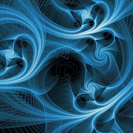 Foto de Serie Wave Function. Diseño de telón de fondo del patrón de ondas de frecuencia oscilantes sobre el tema de la educación, la investigación y la ciencia moderna. - Imagen libre de derechos