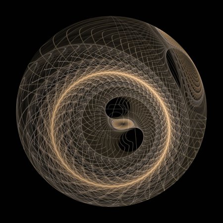 Série Frequency Motion. Image d'ondes tourbillonnantes, tordues et interagissant sur le thème de la science populaire, de l'éducation et de la recherche.
