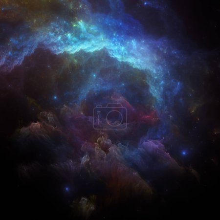Téléchargez les photos : Nebulas de rêve série. Arrangement des étoiles fractales et nébuleuse peinte sur le thème de la science, de l'art, de la fantaisie et du graphisme. - en image libre de droit
