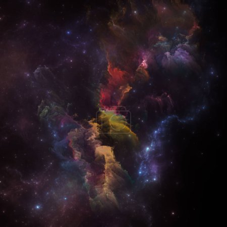 Foto de Dream Nebulas series. Fondo de estrellas fractales y nebulosa pintada sobre el tema de la ilustración científica, imaginación, arte y diseño. - Imagen libre de derechos