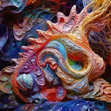 Color Shapes series. Artistic abstraction of natural media rendering of subdivided forms on the subject of art, creativity, imagination and graphic design.