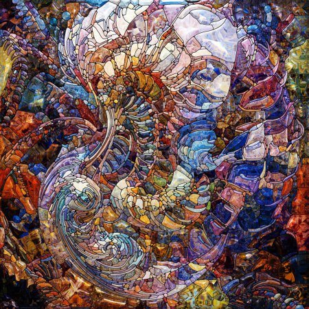 Foto de Serie Cristal Brillante. Interacción del mosaico de colores espectrales sobre el tema de la imaginación, la creatividad, el arte. - Imagen libre de derechos