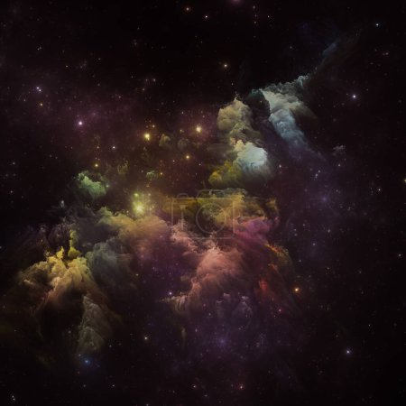 Foto de Dream Nebulas series. Diseño realizado en nebulosa pintada y estrellas fractales sobre el tema de la ciencia, el arte, la fantasía y el diseño gráfico. - Imagen libre de derechos