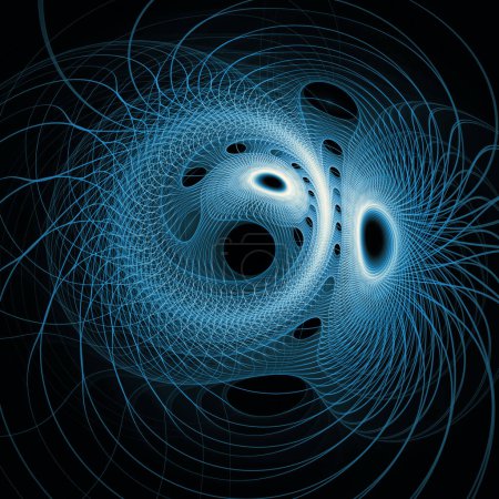 Foto de Serie Turbulencia Espacial. Imagen de patrón de ondas de frecuencia oscilantes sobre el tema de la ciencia moderna y la investigación. - Imagen libre de derechos