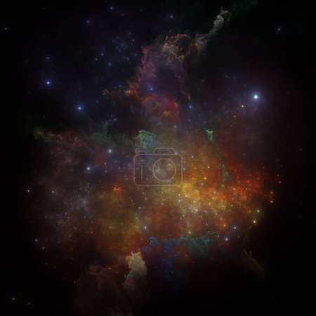 Foto de Dream Nebulas series. Disposición de estrellas fractales y nebulosa pintada sobre el tema de la ciencia, el arte, la fantasía y el diseño gráfico. - Imagen libre de derechos