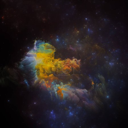 Dream Nebulas series. Composición de fondo de estrellas fractales y nebulosa pintada sobre el tema de la ilustración científica, imaginación, arte y diseño.