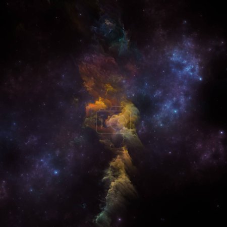 Nebulas de rêve série. Arrangement créatif de nébuleuses peintes et d'étoiles fractales sur le thème de la science, de l'art, de la fantaisie et du graphisme.