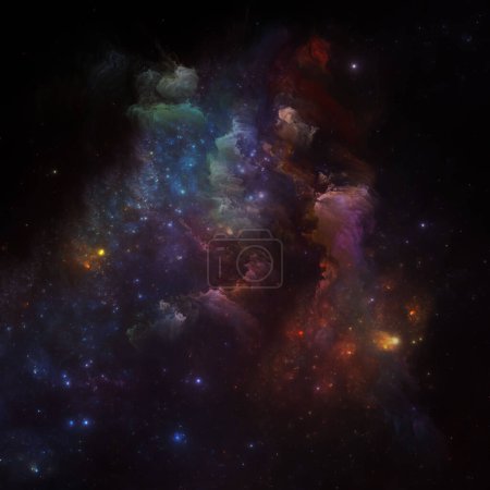 Dream Nebulas series. Composición de estrellas fractales y nebulosa pintada sobre el tema de la ciencia, arte, fantasía y diseño gráfico.