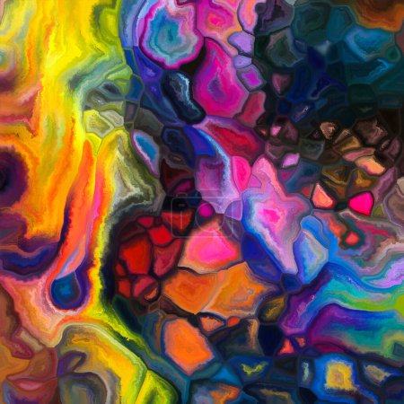 Série Tessellated Canvas. Fond d'écran d'éléments de mosaïque peints sur le sujet de la mosaïque, assemblage de toile, composition artistique, motif, couleur et design.