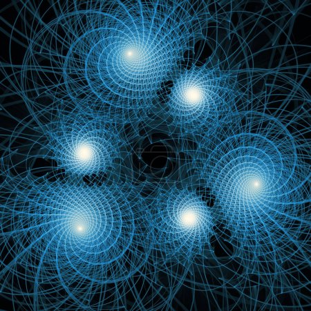 Foto de Quantum Dynamics series. Diseño compuesto por un patrón de ondas de frecuencia oscilantes sobre el tema de la ciencia moderna y la investigación. - Imagen libre de derechos