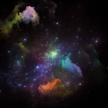 Nebulas de rêve série. Arrangement des étoiles fractales et nébuleuse peinte sur le thème de la science, de l'art, de la fantaisie et du graphisme.