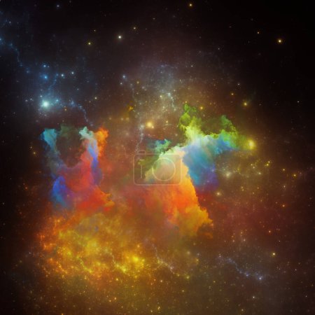 Foto de Dream Nebulas series. Disposición creativa de nebulosas pintadas y estrellas fractales sobre el tema de la ciencia, el arte, la fantasía y el diseño gráfico. - Imagen libre de derechos
