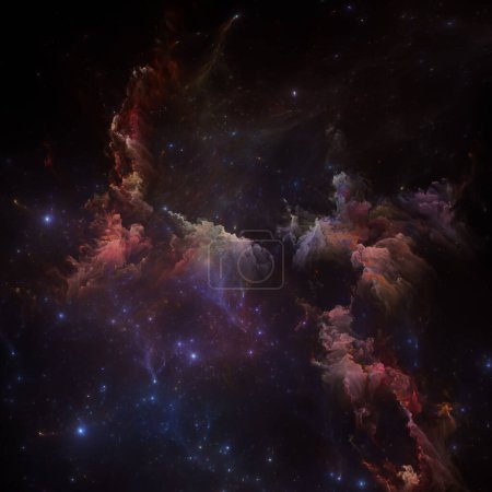 Photo for Dream Nebulas series. Abstract background made of fractal stars and painted nebula on the subject of science, art, fantasy and graphic design. - Royalty Free Image