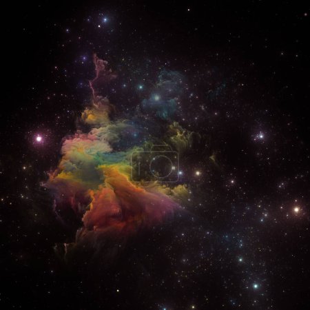 Foto de Dream Nebulas series. Disposición de estrellas fractales y nebulosa pintada sobre el tema de la ciencia, el arte, la fantasía y el diseño gráfico. - Imagen libre de derechos