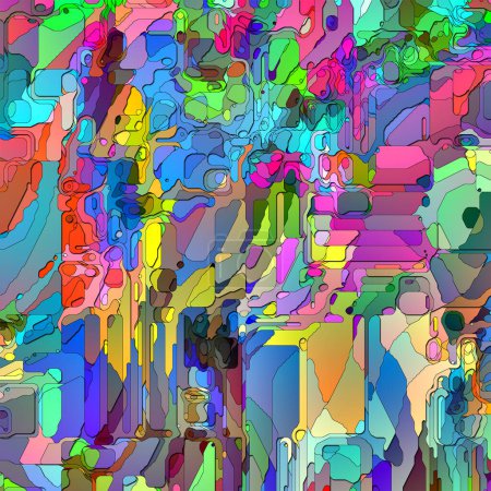 Série Art of Glitch. Composition de l'image surdimensionnée et stylisée glitch région d'intérêt sur le sujet de l'illustration abstraite, post-médernisme, chaos et design.