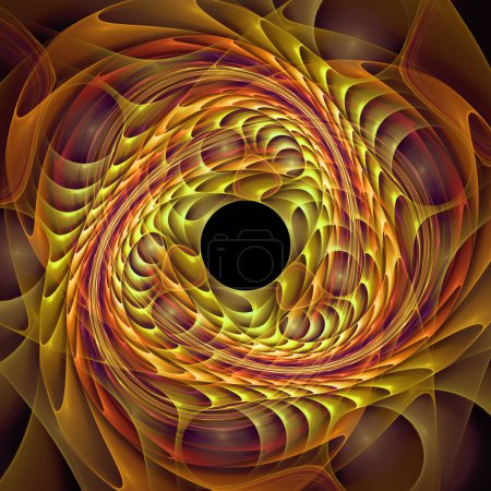 Photo for Space Turbulence series. Composition of swirling, twisting, interacting wave pattern on the subject of modern science and research. - Royalty Free Image