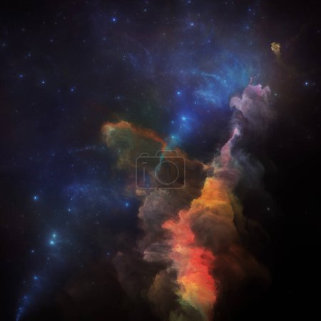 Foto de Dream Nebulas series. Abstracción artística de estrellas fractales y nebulosa pintada sobre el tema de la ciencia, arte, fantasía y diseño gráfico. - Imagen libre de derechos