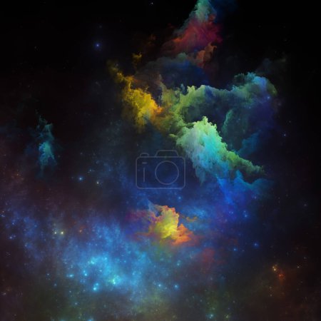 Foto de Dream Nebulas series. Diseño abstracto hecho de nebulosa pintada y estrellas fractales sobre el tema de la ciencia, el arte, la fantasía y el diseño gráfico. - Imagen libre de derechos