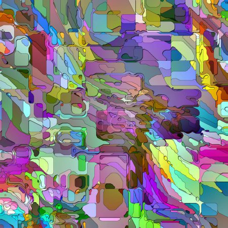 Couleur de la série Erreur. Design composé de pixel grossi et colorisé zone glitch d'intérêt sur le sujet de l'art numérique, perception des couleurs, imagination et créativité.