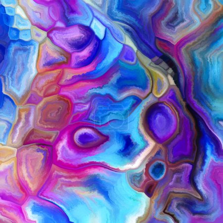 Quilted Canvas series. Abstract background made of quilted pattern of colored and textured elements on the subject of digital art, color perception, unity, integration and design.