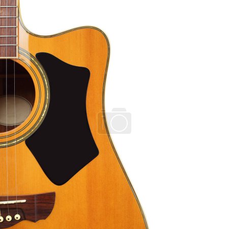 Photo for Musical instrument - Silhouette of a electro acoustic guitar with cutaway isolated on a white background. - Royalty Free Image
