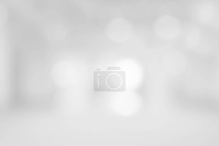 Photo for Hospital blur bokeh white background. Empty corridor in modern hallway office hospital abstract blurred backgroun - Royalty Free Image