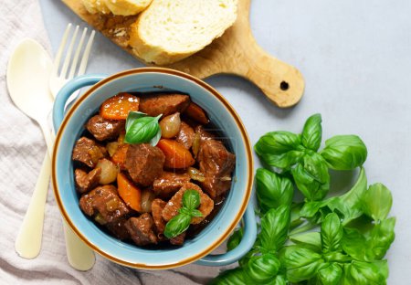 Photo for Comfort food goulash with meat and vegetables - Royalty Free Image