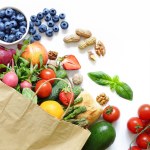 Shopping package organic products - fruits and vegetables