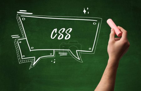 Photo for Hand drawing CSS abbreviation with white chalk on blackboard - Royalty Free Image