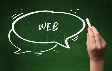 Photo for Hand drawing WEB abbreviation with white chalk on blackboard - Royalty Free Image