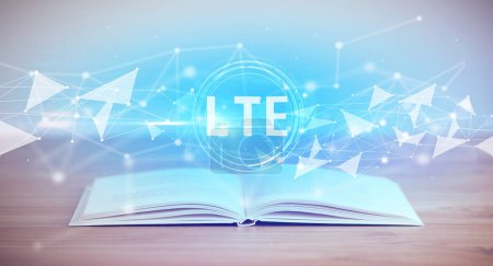 Photo for Open book with LTE abbreviation, modern technology concept - Royalty Free Image
