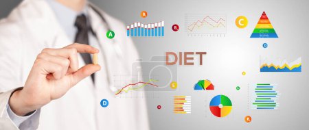 Photo for Nutritionist giving you a pill with DIET inscription, healthy lifestyle concept - Royalty Free Image