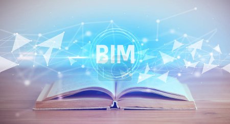 Photo for Open book with BIM abbreviation, modern technology concept - Royalty Free Image