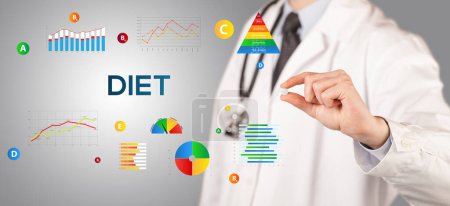 Photo for Nutritionist giving you a pill with DIET inscription, healthy lifestyle concept - Royalty Free Image