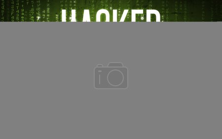 Foto de Hacker sin rostro con inscripción HACKED, concepto de hacking - Imagen libre de derechos