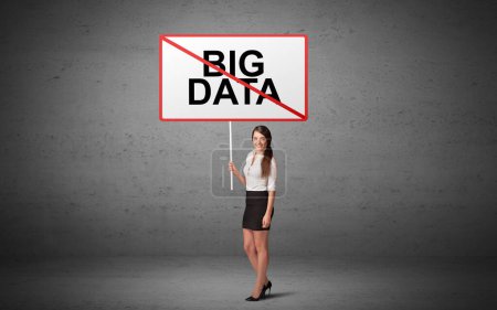 Photo for Business person holding a traffic sign with BIG DATA inscription, new idea concept - Royalty Free Image