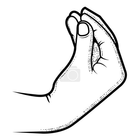 Ilustración de Dedos pellizcados, gesto italiano de la mano che vuoi o bellissimo, comida sabrosa y signo de desconfianza, bolso del dedo, vector - Imagen libre de derechos
