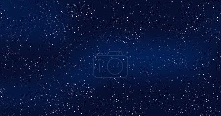 Foto de Cielo estrellado realista con resplandor azul, noche estrellada con estrellas brillantes, cosmos y galaxia, vector - Imagen libre de derechos