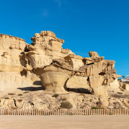 Foto de Bolnuevo sandstone rock erosions,  Murcia province in Spain - Imagen libre de derechos