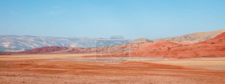Photo for Panoramic desert landscape and barrren- Morocco - Royalty Free Image